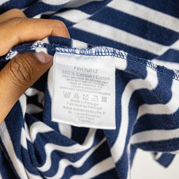 Men's Navy Striped Long Sleeve Shirt - Picture 7 of 8